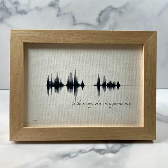 In The Morning When I Rise, Give Me Jesus Soundwave 5x7 Canvas Frame - Picture 1 of 4